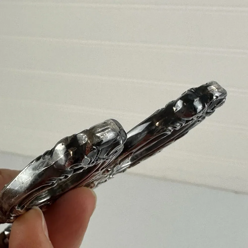 WEB Sterling Handle Ancestry Pattern Germany Stainless Salad Ice Serving Tongs
